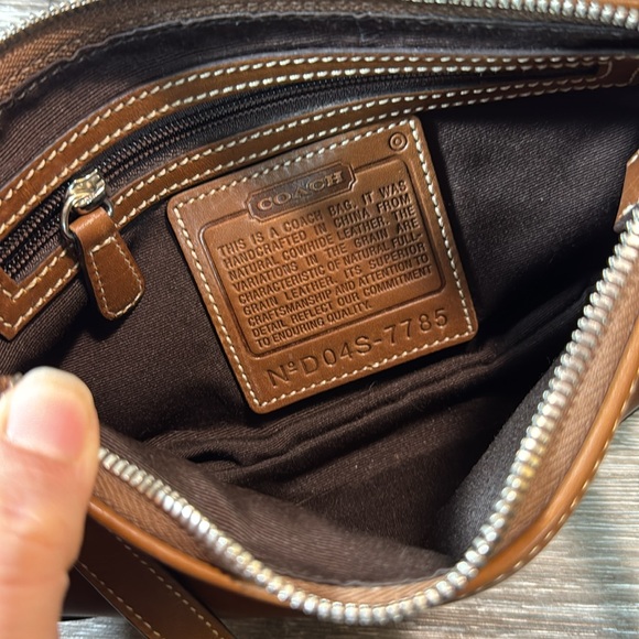 COACH VTG Hampton Demi Pouch Baguette Mini Shoulder Purse brown Leather #7785 - Picture 4 of 8